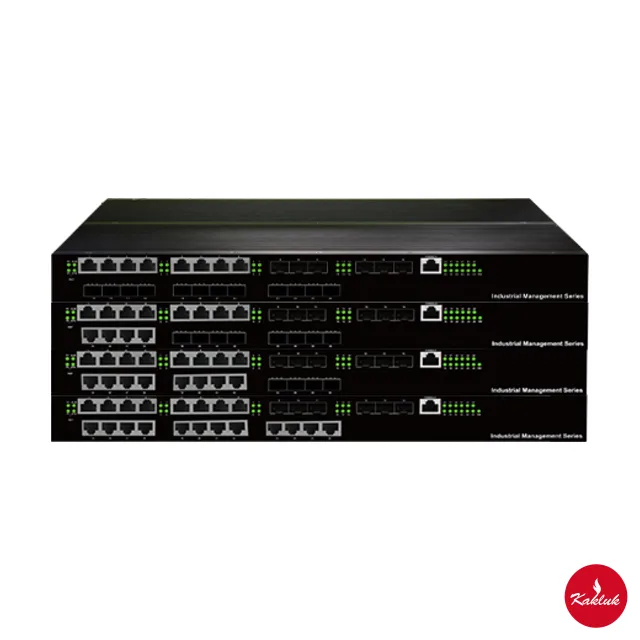 24× GE + 2× SFP, 19" raf, L3 yönetilebilir